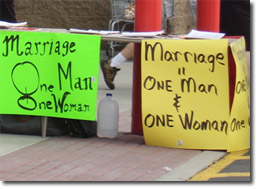 One Man, One Woman signs at Wal-mart